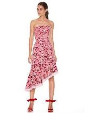 TALULAH Strapless Pink & White Floral Asymmetrical Cocktail Dress